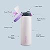 Insulated Water Bottle with Straw - Encool Stainless Steel Water Bottle with Push Button Lid, Leak-Proof & BPA-Free, Keeps Cold for 24 Hours for Sports,...
