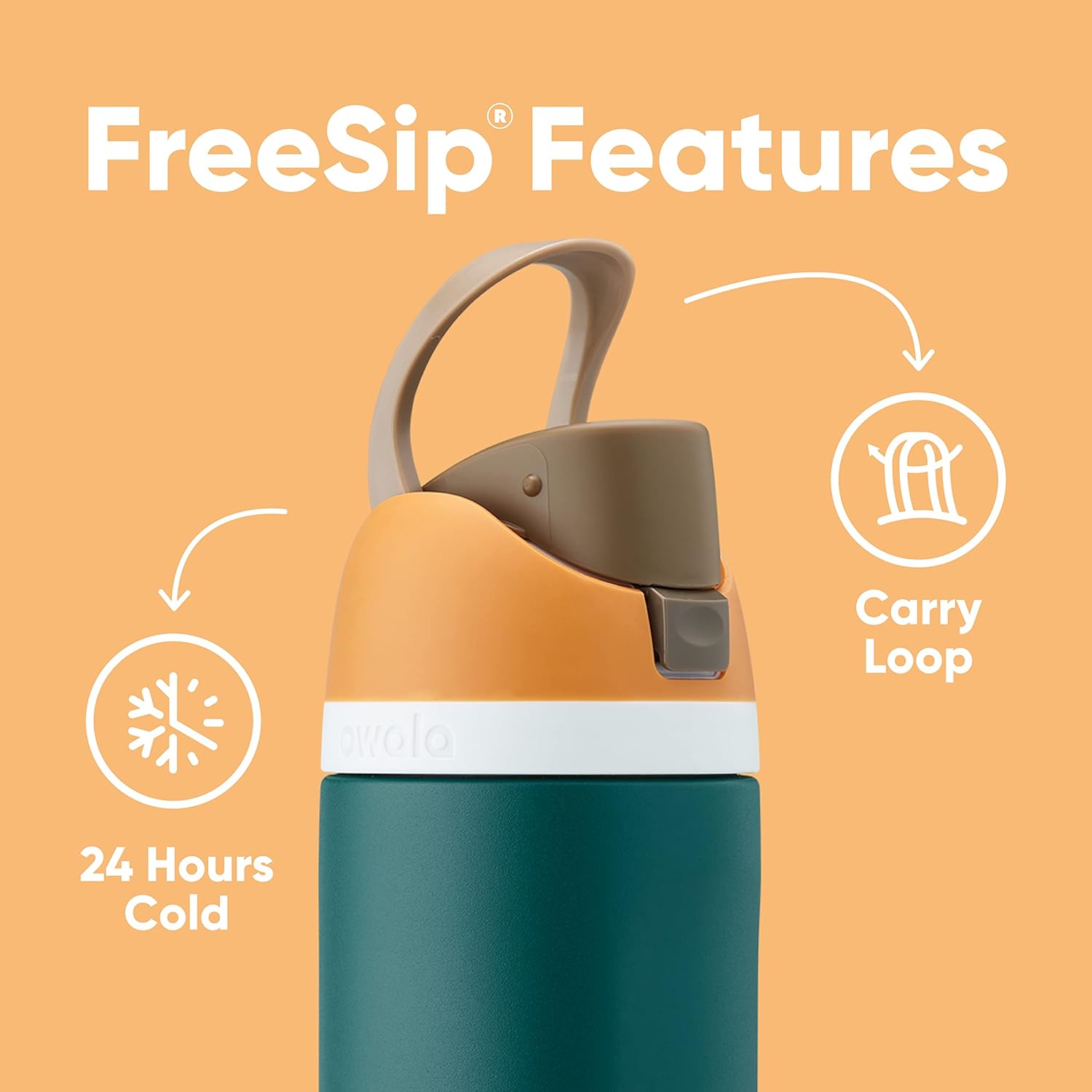 Owala FreeSip Insulated Stainless Steel Water Bottle with Straw, BPA-Free Sports Water Bottle, Great for Travel, 24 Oz, Very, Very Dark | Insulated, with Straw, for Sports, Travel, and School, BPA-Free